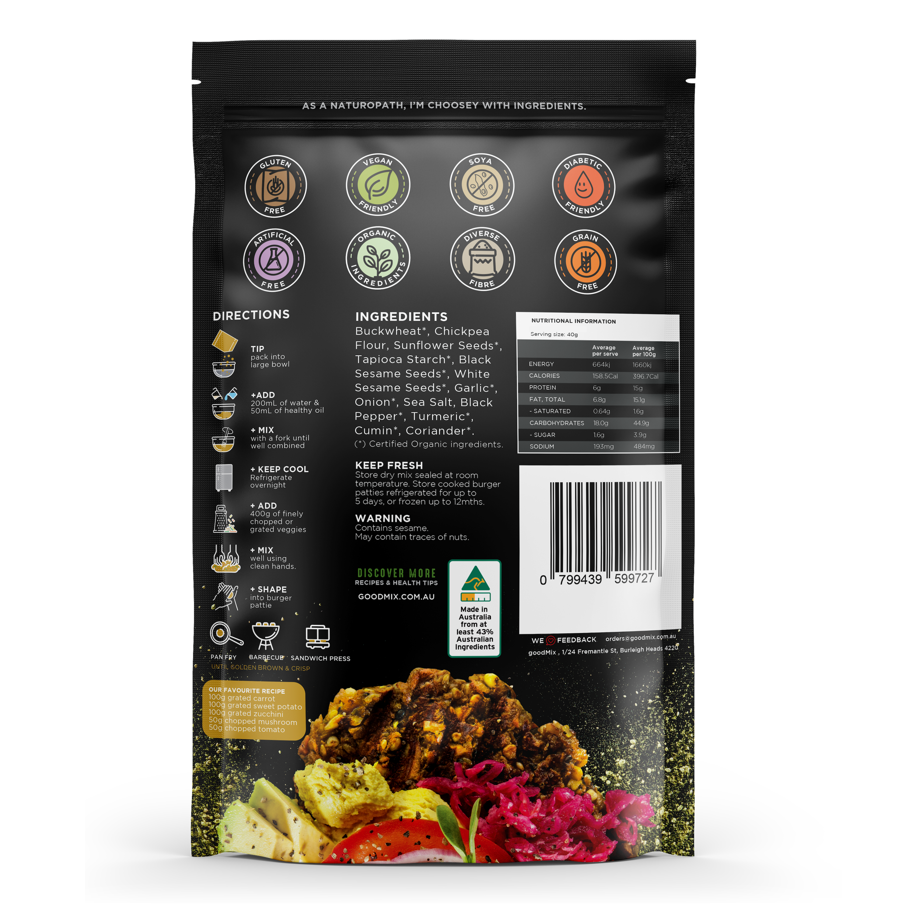 Burger Mix: Vegan Burger Pattie Premix