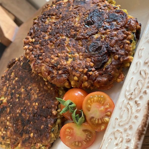 Veggie Patties with Tomato &amp; Mushroom